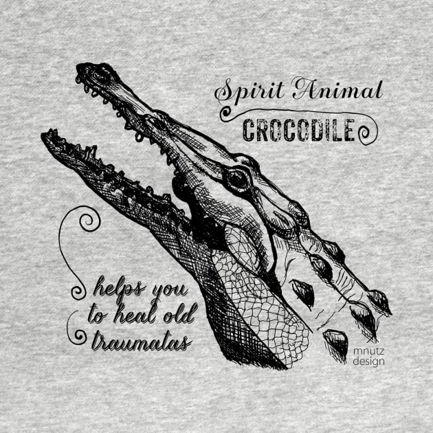 Spirit animal - crocodile - black by mnutz